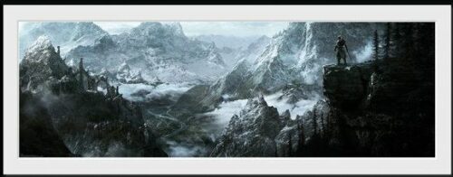 The Elder Scrolls V - Skyrim - Vista Zarámovaný obraz vícebarevný