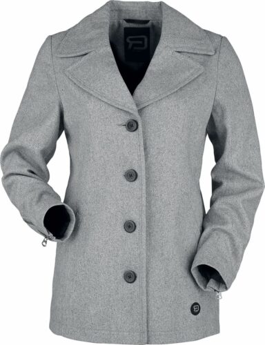 RED by EMP Krátký šedý kabát na knoflíky Dívcí kabát šedá