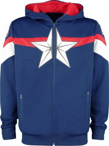 Captain America Mikina Tech mikina s kapucí na zip tmavě modrá