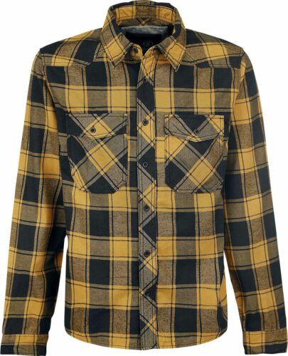 Brandit Checkshirt košile cerná/žlutá