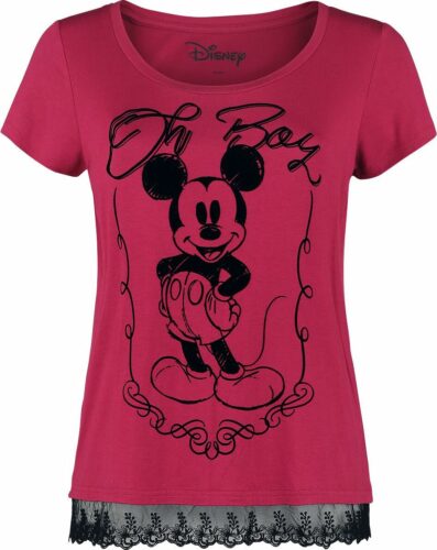 Mickey & Minnie Mouse Oh Boy dívcí tricko bordová