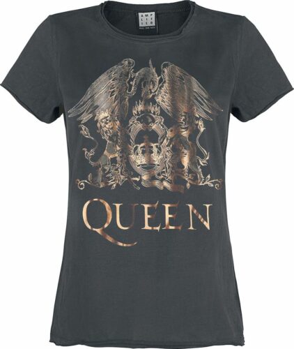 Queen Amplified Collection - Metallic Edition - Royal Crest dívcí tricko charcoal