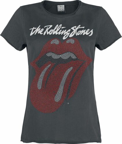 The Rolling Stones Amplified Collection - Tongue Diamante dívcí tricko charcoal