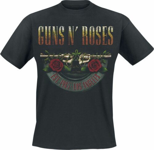 Guns N' Roses Logo and Bullet Europe Tour 2017 tricko černá