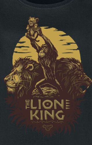 The Lion King Sunrise Collage dívcí tricko černá