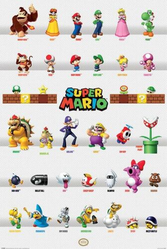 Super Mario Character Parade plakát vícebarevný