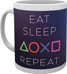 Playstation Eat Sleep Repeat Hrnek bílá