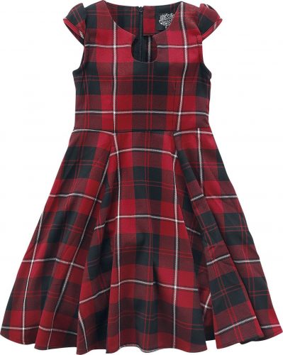 H&R London Dětské šaty Red Tartan detské šaty cervená/cerná
