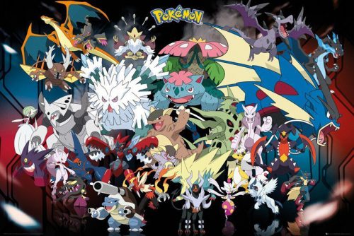 Pokémon Mega plakát vícebarevný
