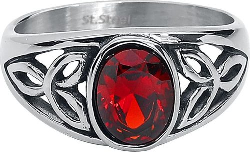 etNox Red Crystal Prsten stríbrná