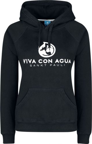 Viva Con Agua Mikina Logo Dámská mikina s kapucí černá
