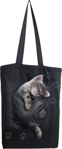 Spiral Pocket Kitten Plátená taška černá