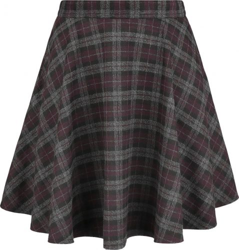 Banned Retro Rozšířená kostkovaná sukně v rockovém stylu Mini sukně šedá/purpurová