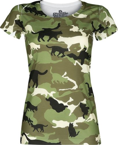 Goodie Two Sleeves Catmouflage Dámské tričko maskáčová