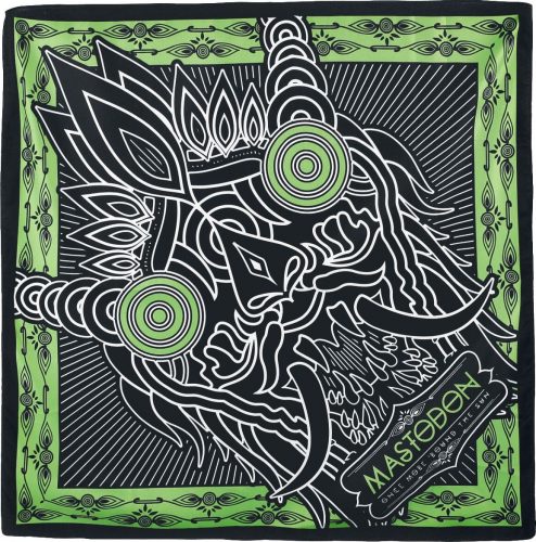 Mastodon Creature headline art - Bandana Bandana - malý šátek cerná/zelená