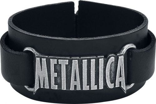 Metallica Metallica Logo Kožený náramek černá