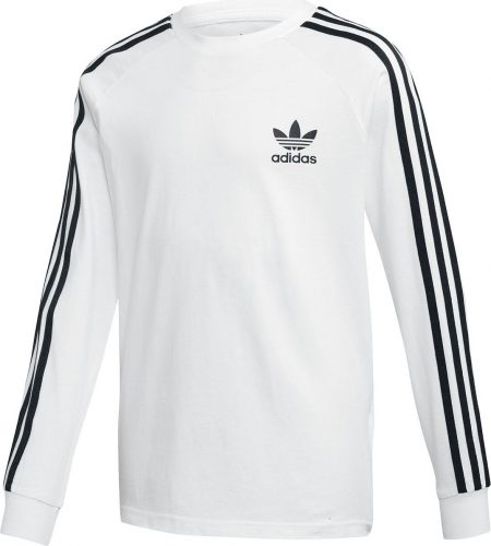 Adidas Tričko s dlouhými rukávy a třema proužky detské tricko - dlouhý rukáv bílá