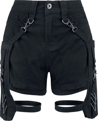 Gothicana by EMP Černé šortky s odnímatelnými kapsami Dámské šortky černá