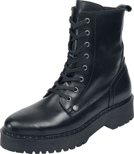 Black Premium by EMP Černé boty na šněrování se širokou podrážkou boty černá