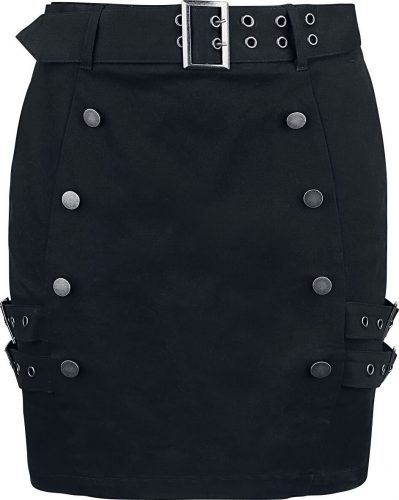 Gothicana by EMP Černá mini sukně s dvouřadým zapínáním na knoflíky a přezkami Sukně černá