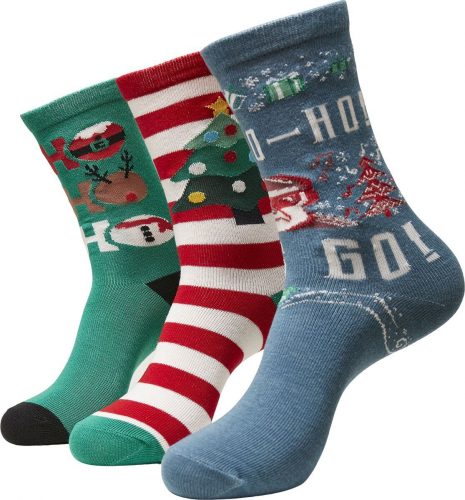 Urban Classics Balení 3 párů vánočních ponožek Ho Ho Ho Ponožky vícebarevný