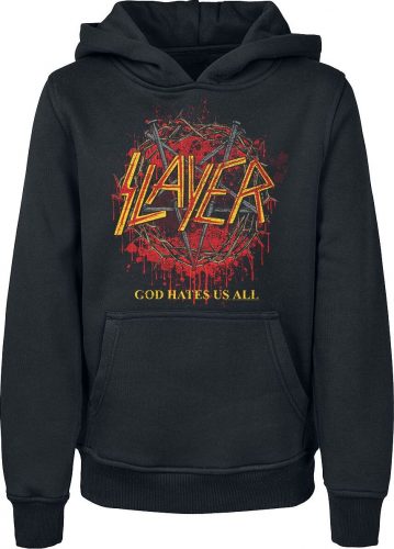 Slayer Kids - God Hates Us Pentagram detská mikina s kapucí černá