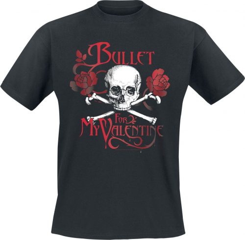Bullet For My Valentine Roses & Skull Tričko černá