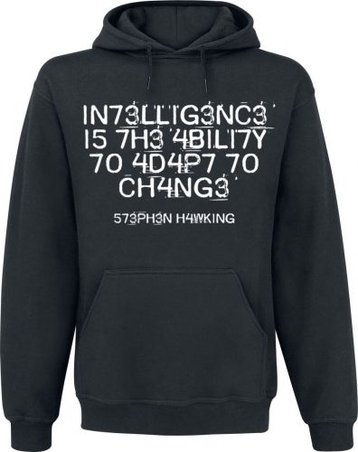 Intelligence Is The Ability To Adapt To Change Mikina s kapucí černá