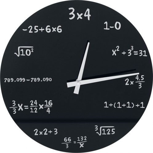 Skleněné nástěnné hodiny Mathematics Nástenné hodiny černá
