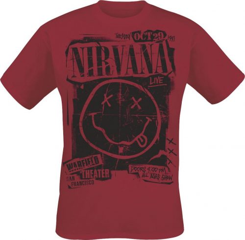 Nirvana Band Poster Tričko červená