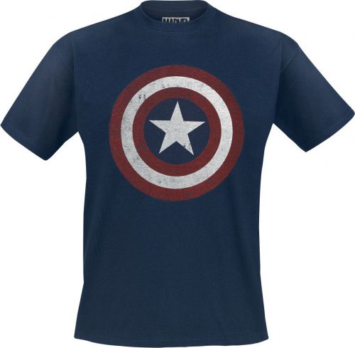 Captain America Shield Logo Tričko námořnická modrá