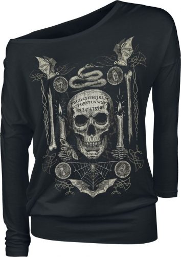 Gothicana by EMP Tričko s dlouhými rukávy a detailním potiskem na přední straně Dámské tričko s dlouhými rukávy černá
