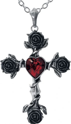 Alchemy Gothic Black Rosifix Náhrdelník - řetízek stríbrná