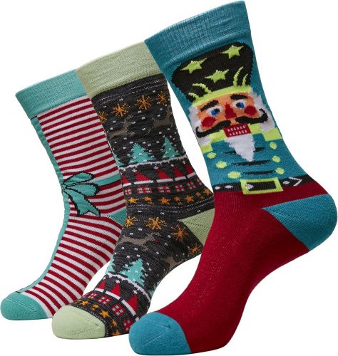 Urban Classics Balenie 3 párov ponožiek Christmas Nutcracker Ponožky vícebarevný