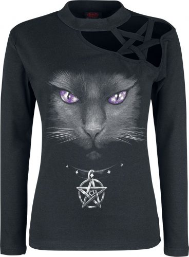 Spiral Black Cat Dámské tričko s dlouhými rukávy černá