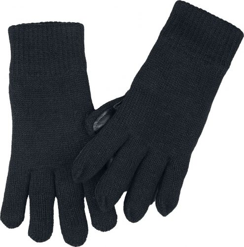 Urban Classics Pletené rukavice ze syntetické kůže rukavice černá