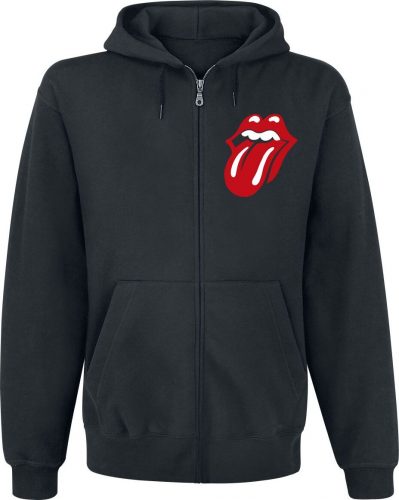The Rolling Stones Logo Stacked Mikina s kapucí na zip černá