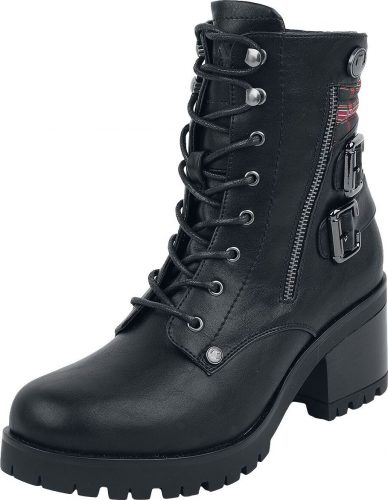 Black Premium by EMP Černé boty s přezkami a ozdobnými zipy boty černá