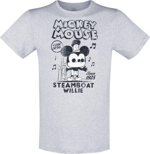 Funko Mickey Mouse - Steamboat Willie Tričko šedá