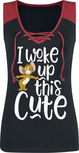Tom And Jerry I Woke Up This Cute Dámský top cerná/cervená