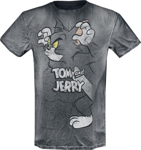 Tom And Jerry Scaring Tom Tričko černá