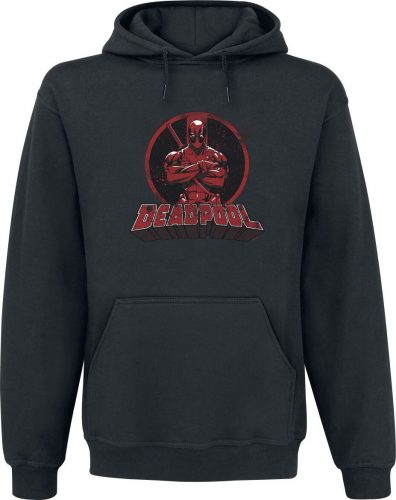 Deadpool Circle Cross Arms Mikina s kapucí černá