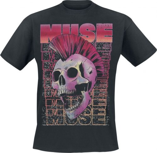 Muse Mohawk Skull Tričko černá