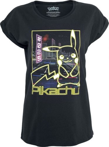 Pokémon Pikachu - Neon Dámské tričko černá