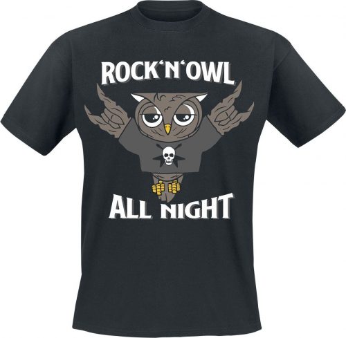 Rock 'n' Owl All Night Tričko černá