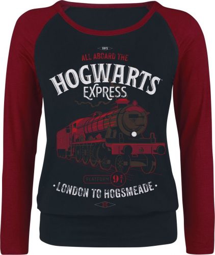 Harry Potter Hogwarts Express Dámské tričko s dlouhými rukávy cerná/cervená