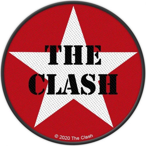 The Clash Military Logo nášivka cervená/cerná/bílá