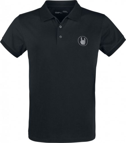 EMP Premium Collection Černá polo košile s výšivkou Tričko černá