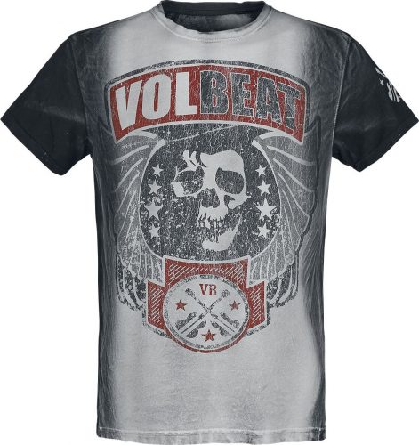 Volbeat Skull And Stars Tričko světle šedá / černá