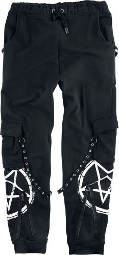 Gothicana by EMP Ležérní černé kalhoty s kapsami